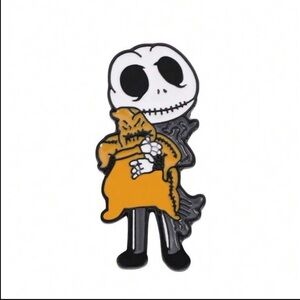 Nightmare Before Christmas Jack Skellington & Oogy Boogy Enamel Pin! New!